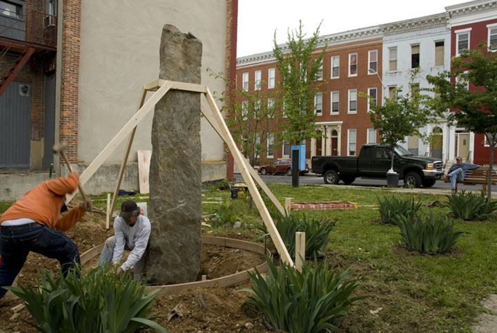 Transformation of a neglected city lot in Baltimore, Maryland.